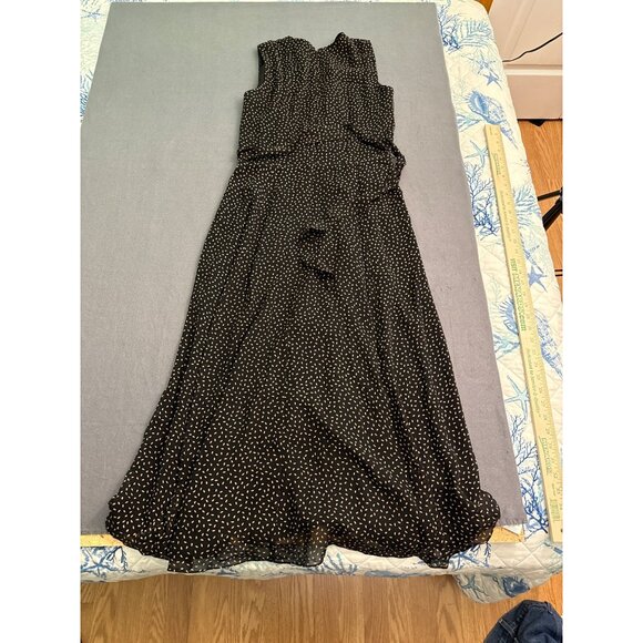 Talbots Pure Silk Black & White Polka Dot Sleeveless Wrap Dress Size 4 - Picture 5 of 5